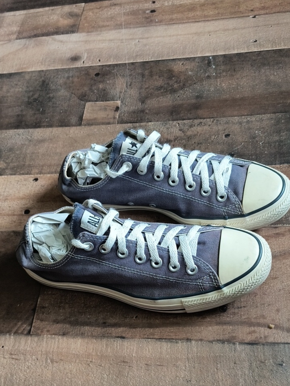 Converse Chucks Low Top Canvas Sneakers Faded Washed Out Blue Sz 9 Men's